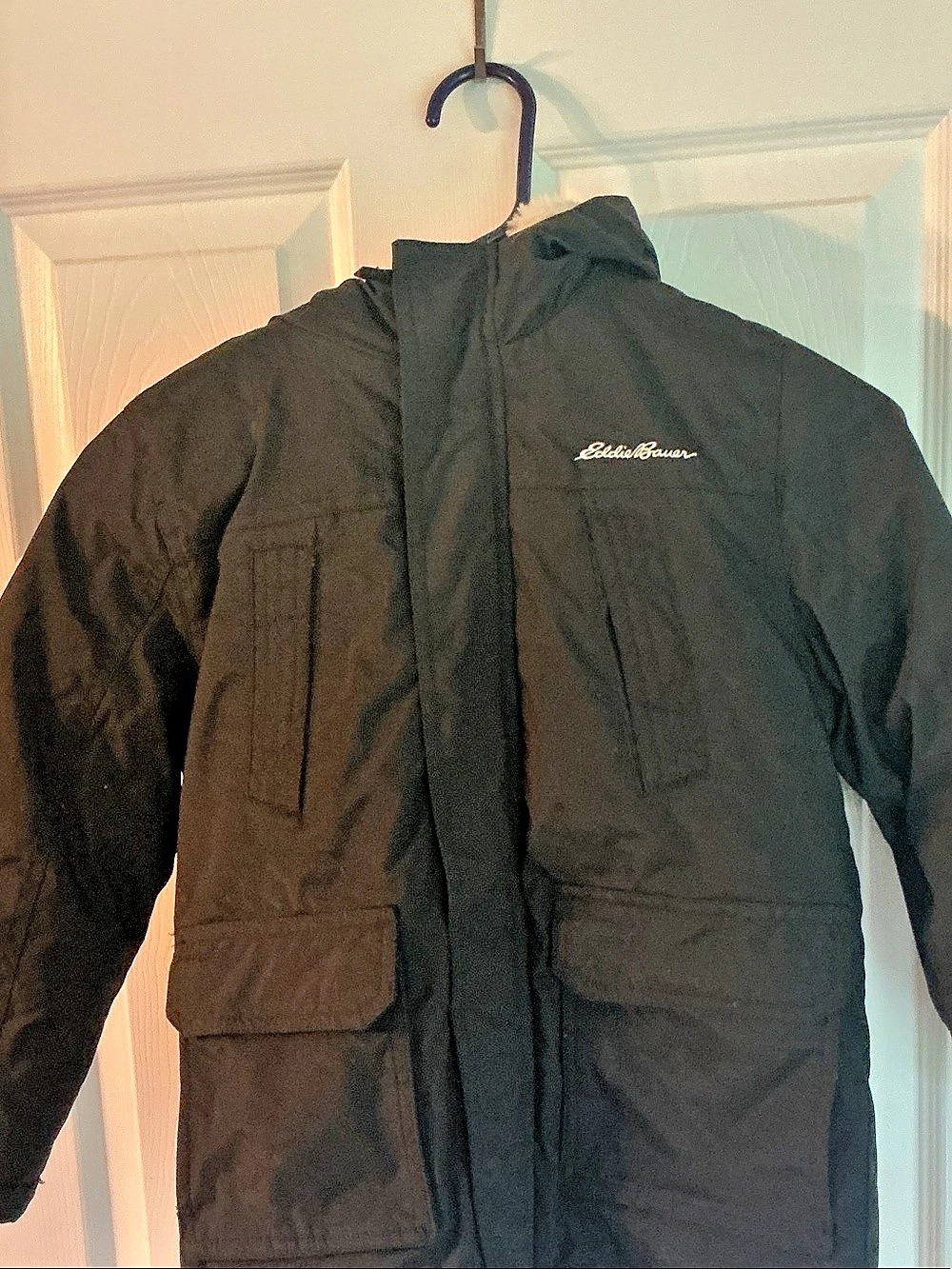 Eddie Bauer Kids Puffer Jacket Black Girls XS (5/6) Like New